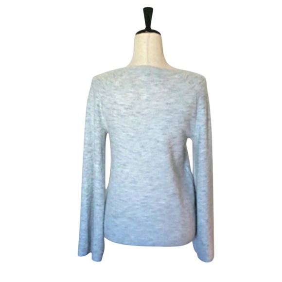 Crew Neck Gray Heathered Knit Sweater Long Sleeve Casual Comfy Everyday - Picture 2 of 10